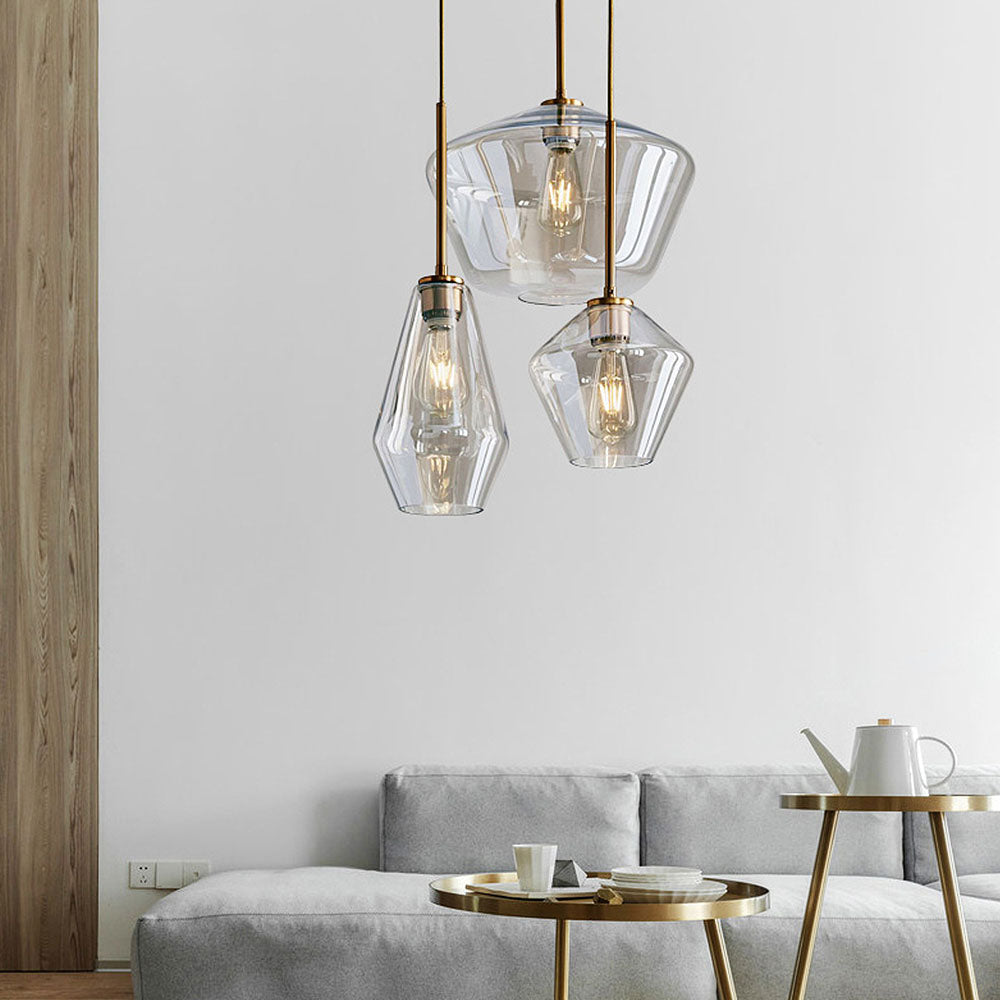 Industrial Glass Living Room Pendant Light