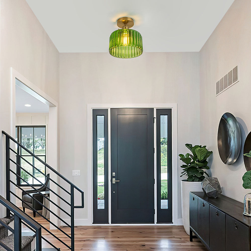 Vintage Green Glass Ceiling Light