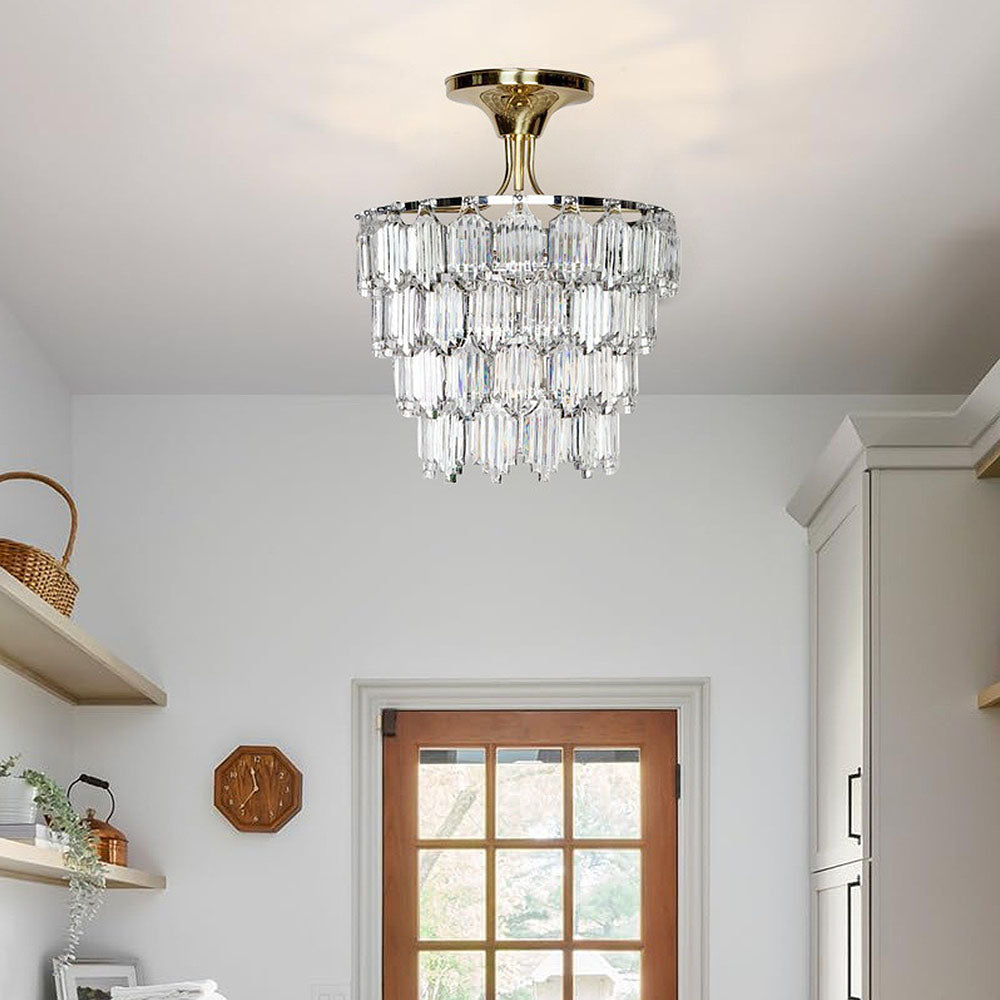 Luxurious Crystal Semi-Flush Mount Entryway Ceiling Lighting