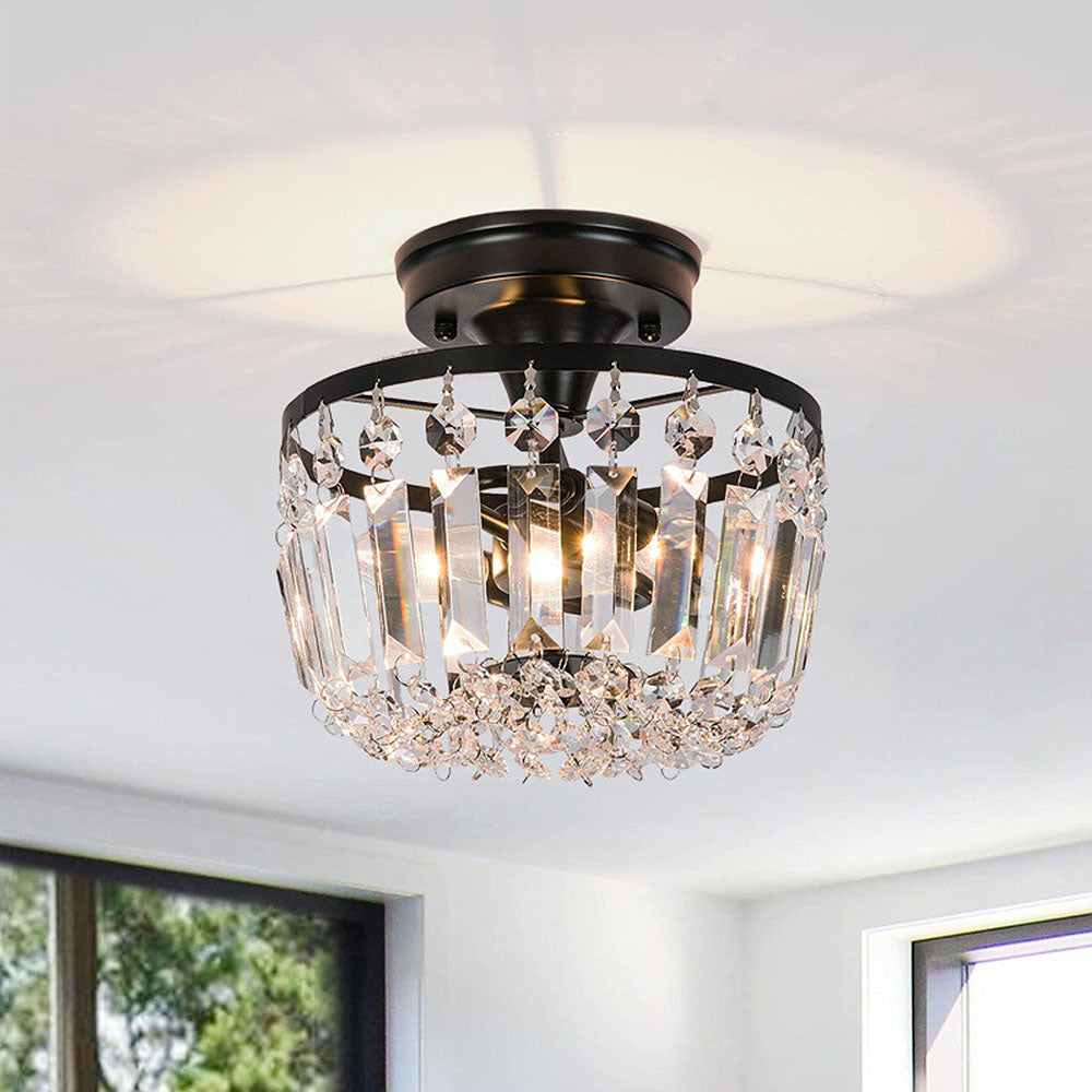 Design Crystal Semi-Flush Mount Hallway Ceiling Light Fixture