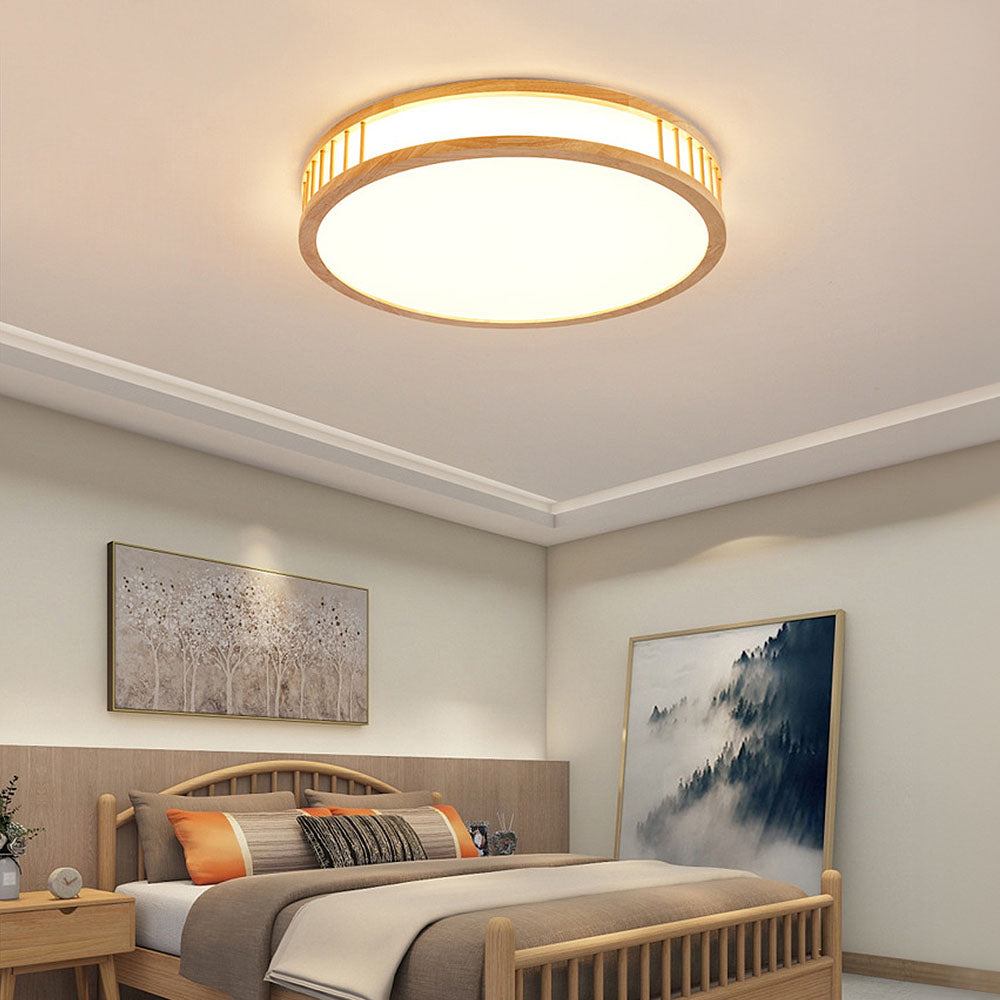 Simple Design Acrylic Wooden LED Ceiling Lamp for Bedroom