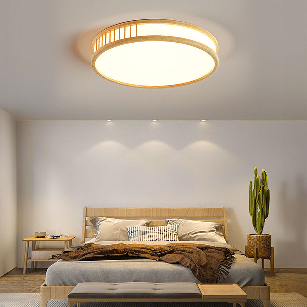 Simple Design Acrylic Wooden LED Ceiling Lamp for Bedroom