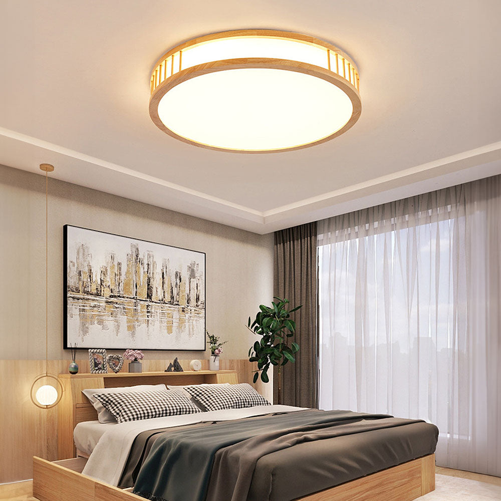 Simple Design Acrylic Wooden LED Ceiling Lamp for Bedroom