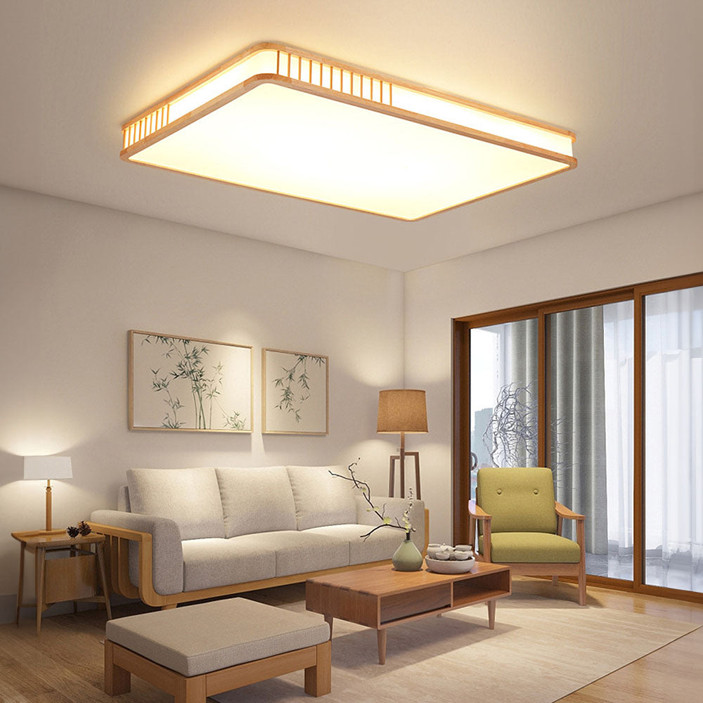 Contemporary Acrylic Wooden Flush Mount Ceiling Lights