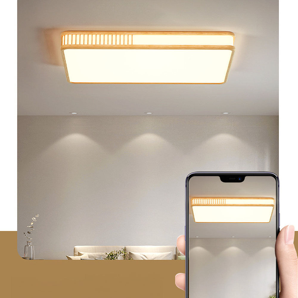 Contemporary Acrylic Wooden Flush Mount Ceiling Lights