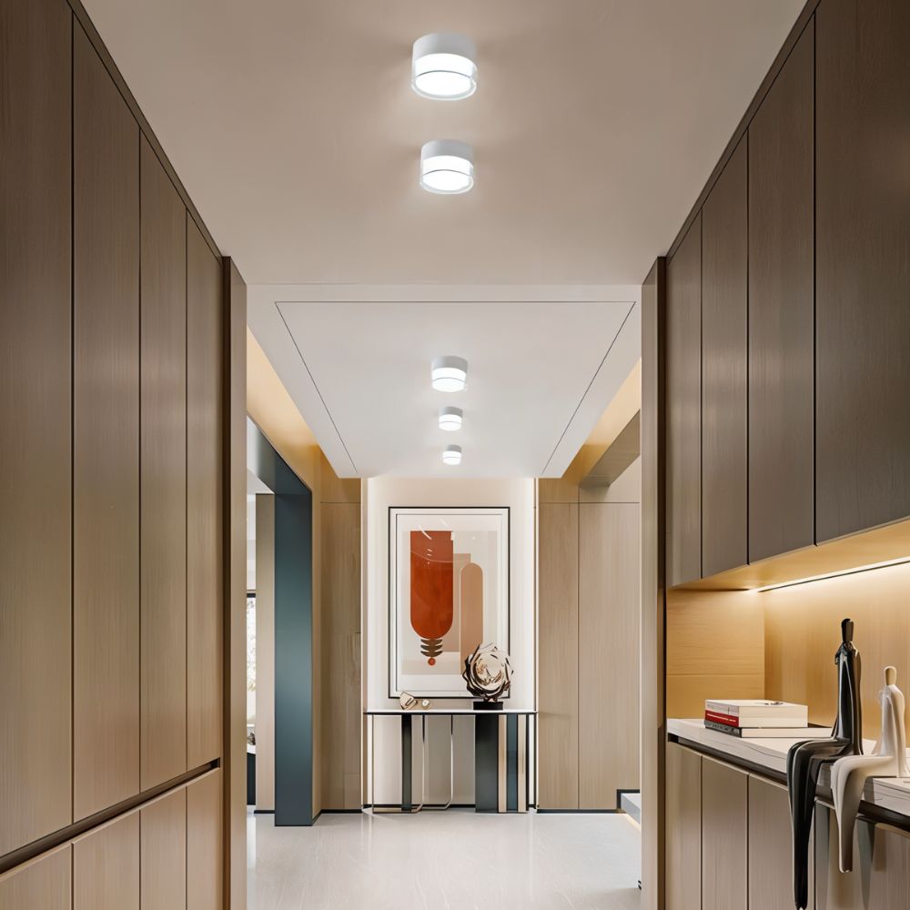 Compact Black and White Hallway LED Ceiling Downlights