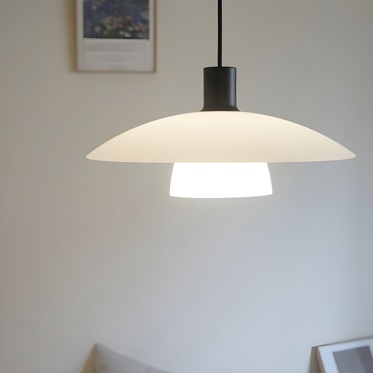 Minimalist White Glass Pendant Lights For Living Room