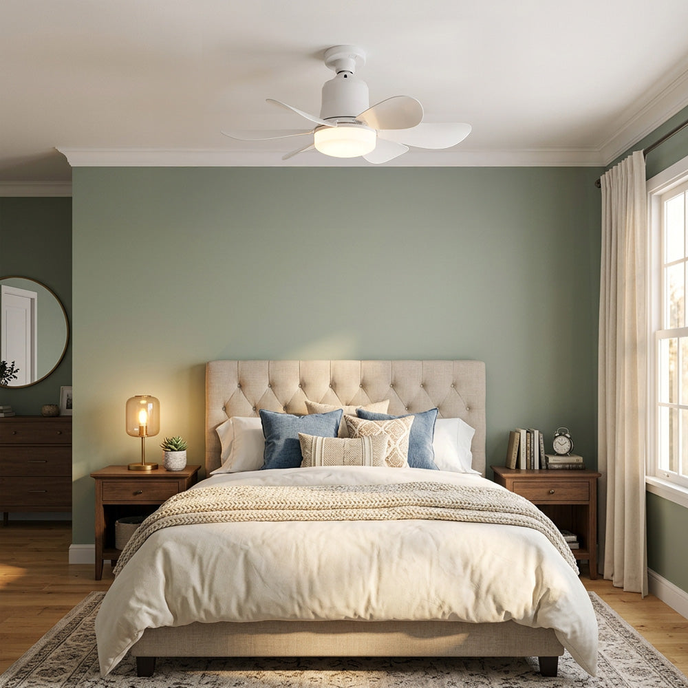Modern LED Silent Ceiling Fan with Lights for Bedroom Living Room Dormitory