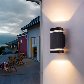 Contemporary IP65 Black Vertical Acrylic Outdoor Wall Lights for Garden Entryway