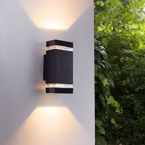 Contemporary IP65 Black Vertical Acrylic Outdoor Wall Lights for Garden Entryway
