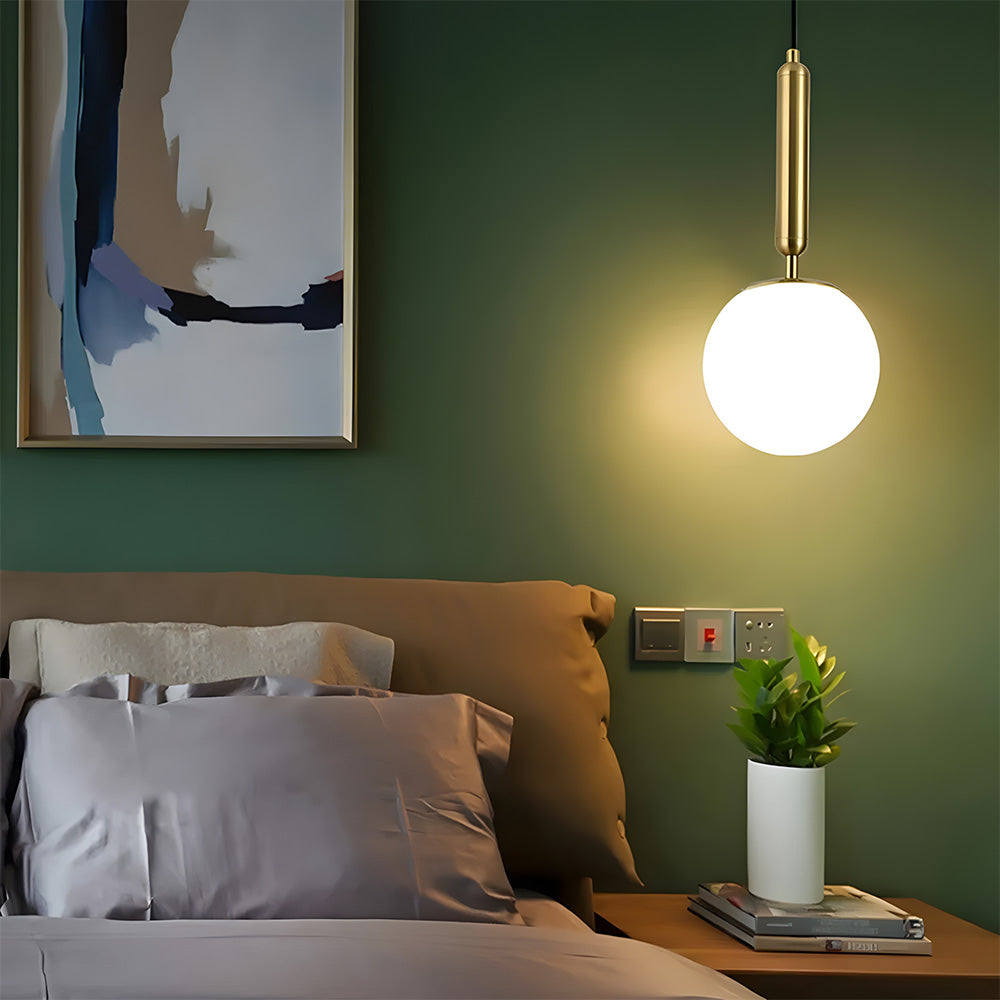 Modern Glass Pendant Light, Kitchen Dining Room Hanging Lampshade