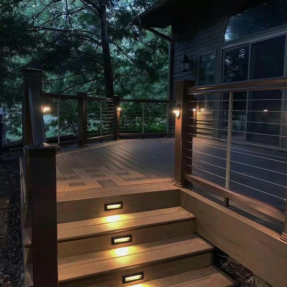 Outdoor Sensor Black Step Lights