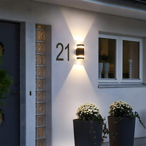 Contemporary IP65 Black Vertical Acrylic Outdoor Wall Lights for Garden Entryway