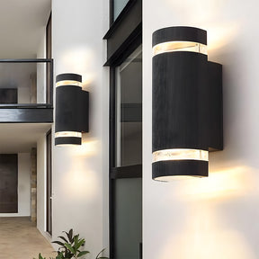 Contemporary IP65 Black Vertical Acrylic Outdoor Wall Lights for Garden Entryway