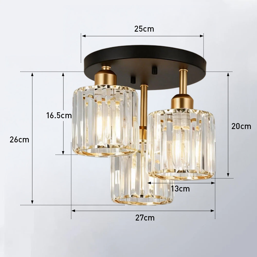 Elegant Crystal Semi Flush Ceiling Light