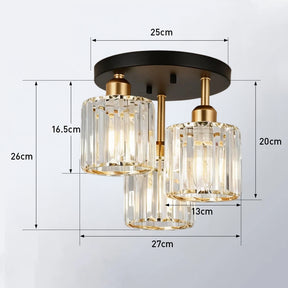 Elegant Crystal Semi Flush Ceiling Light
