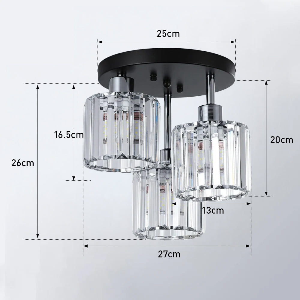 Elegant Crystal Semi Flush Ceiling Light