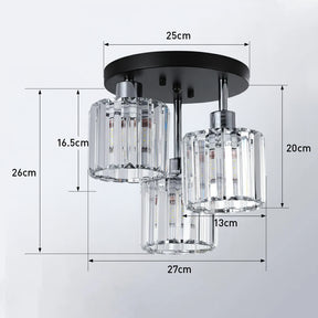 Elegant Crystal Semi Flush Ceiling Light