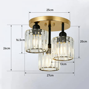 Elegant Crystal Semi Flush Ceiling Light