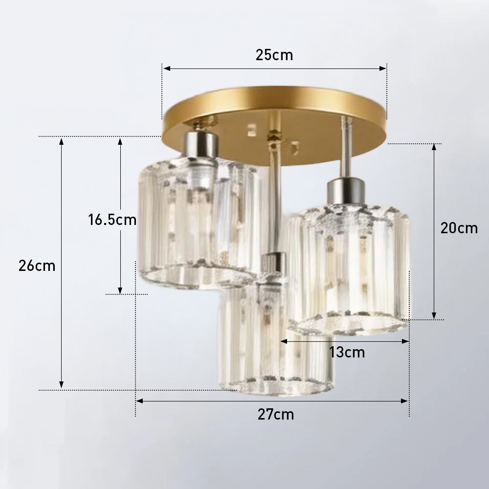 Elegant Crystal Semi Flush Ceiling Light