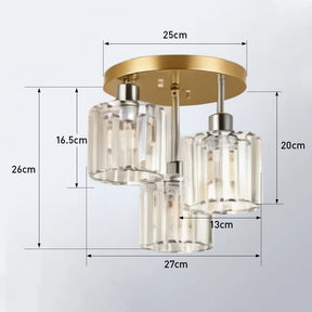 Elegant Crystal Semi Flush Ceiling Light