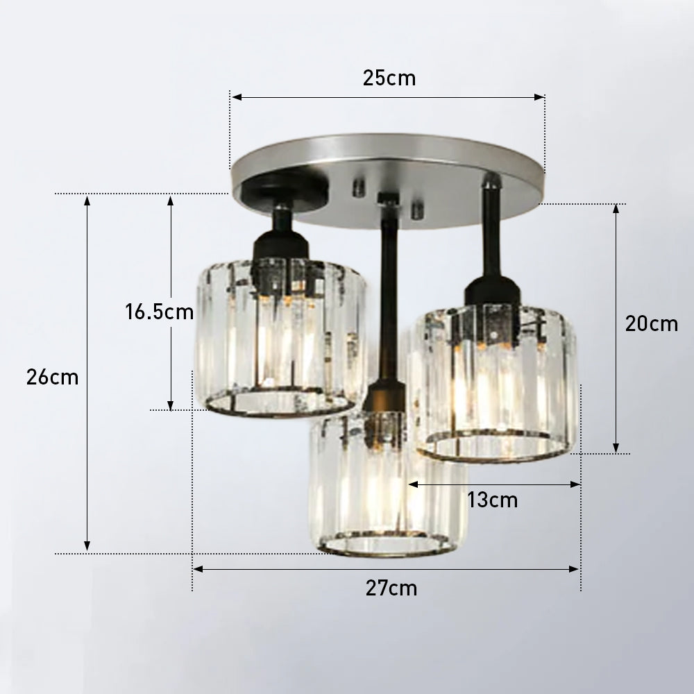 Elegant Crystal Semi Flush Ceiling Light