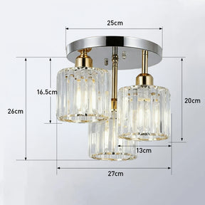 Elegant Crystal Semi Flush Ceiling Light
