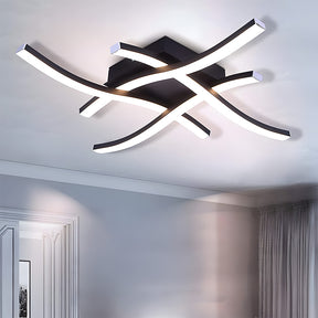 Elegant Curved Black LED Living Room Ceiling Lights