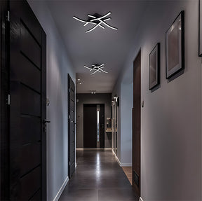 Elegant Curved Black LED Living Room Ceiling Lights