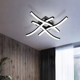 Elegant Curved Black LED Living Room Ceiling Lights