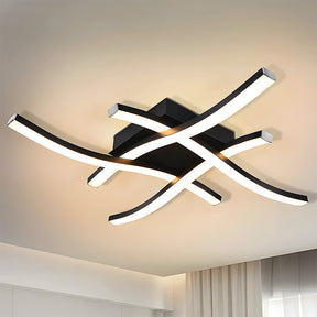 Elegant Curved Black LED Living Room Ceiling Lights