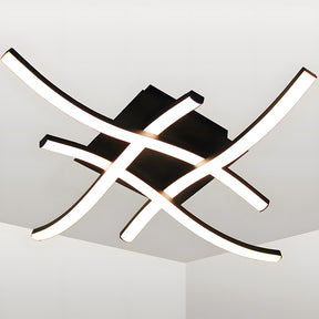 Elegant Curved Black LED Living Room Ceiling Lights