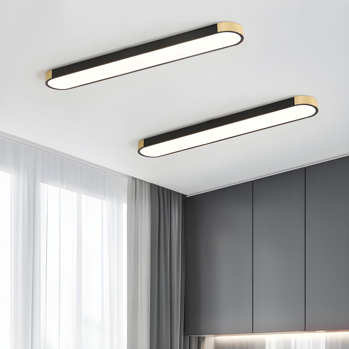 Modern Chic Iron Living Room Flush LED Ceiling Light