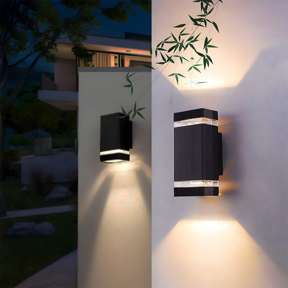 Contemporary IP65 Black Vertical Acrylic Outdoor Wall Lights for Garden Entryway