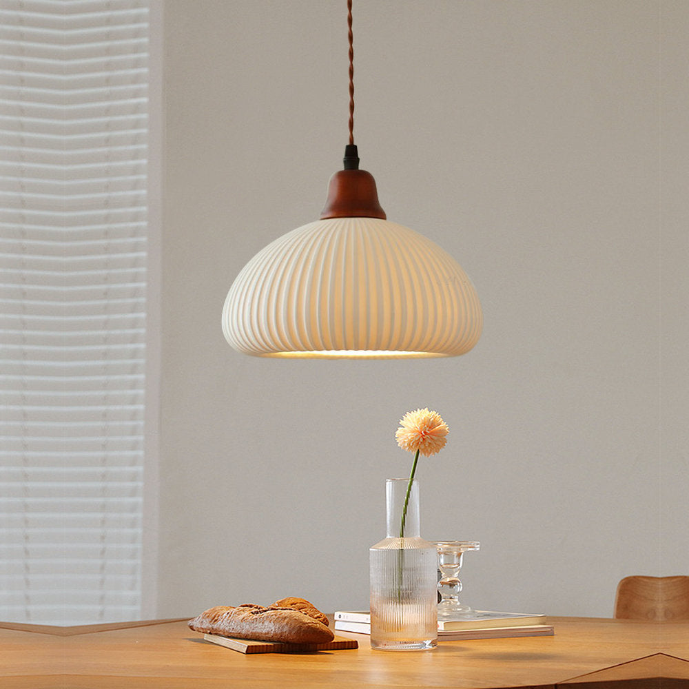 Vintage Nordic Ceramic White Pendant Light For Dining Room