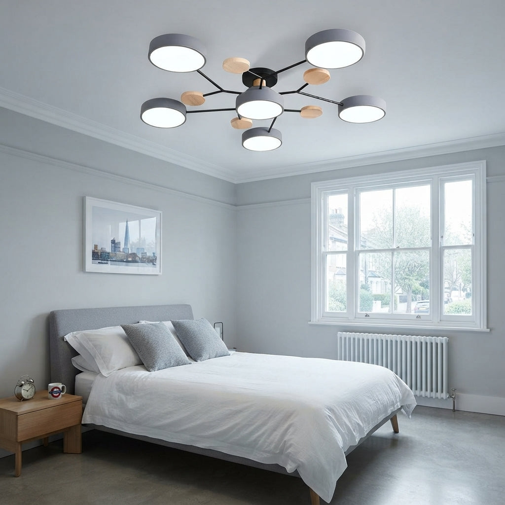 Aria Nordic Wood Flush Mount Ceiling Light