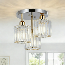 Elegant Crystal Semi Flush Ceiling Light