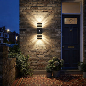 Modern Black PIR Sensor Outdoor Wall Light