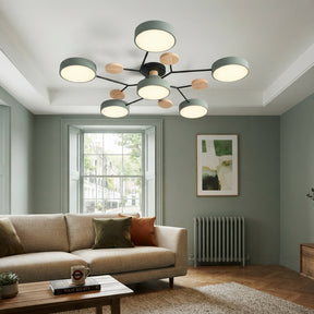 Aria Nordic Wood Flush Mount Ceiling Light
