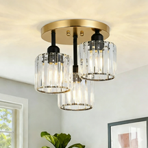 Elegant Crystal Semi Flush Ceiling Light