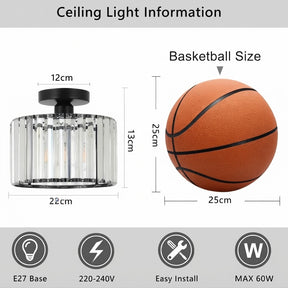 Luna Crystal Drum Ceiling Light