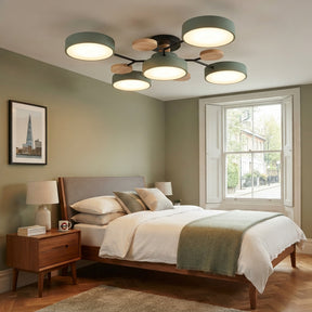 Aria Nordic Wood Flush Mount Ceiling Light