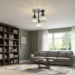Modern Crystal Semi Flush Bedroom Ceiling Lights