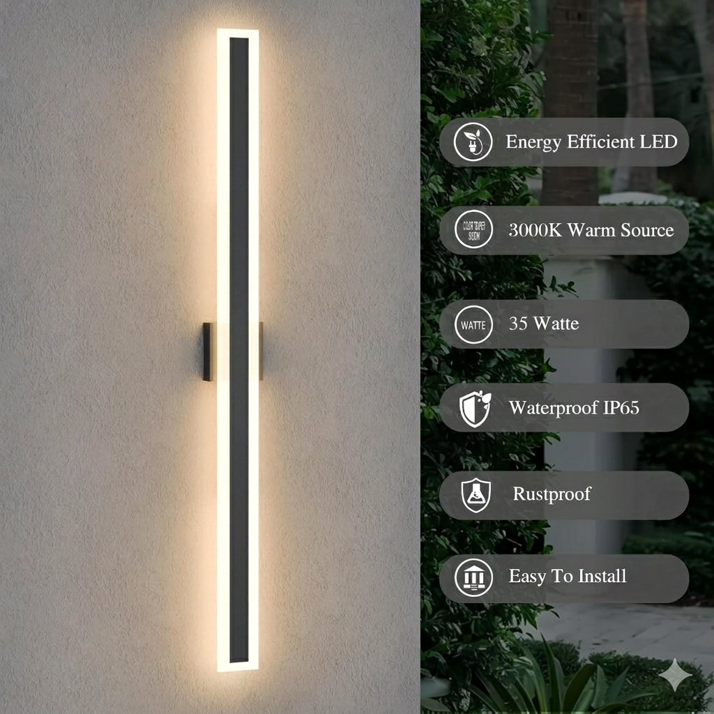 Modern Exterior IP65 Wall Light for Porch Patio Garage Door Yard