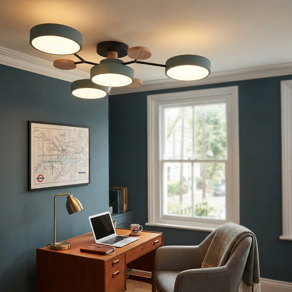 Aria Nordic Wood Flush Mount Ceiling Light