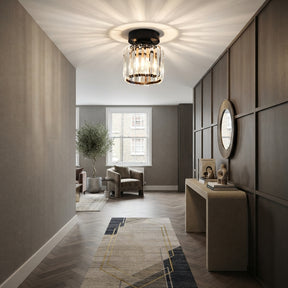 Luna Crystal Square Semi Flush Ceiling Light