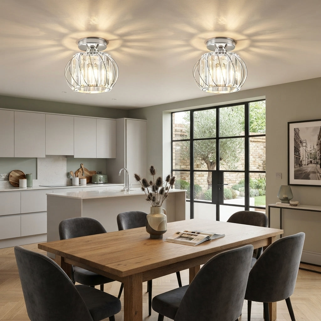Luna Crystal Cage Ceiling Light