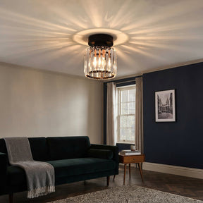 Luna Crystal Square Semi Flush Ceiling Light