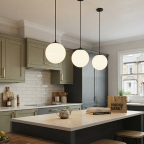 Restaurant Simple Glass 1 Head Pendant Light