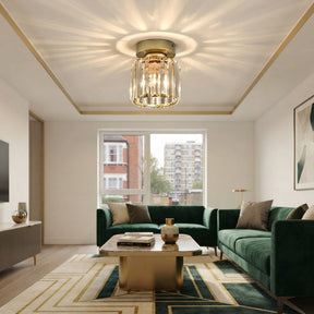 Luna Crystal Square Semi Flush Ceiling Light